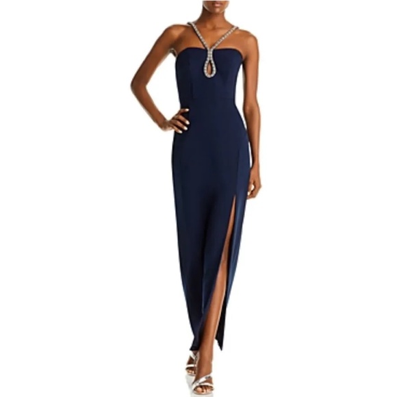 Aqua Scuba Embellished Chain Strap Gown, size 0 - brand new with tag! - Picture 2 of 10